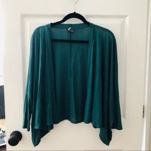 Forest green bat wing cardigan